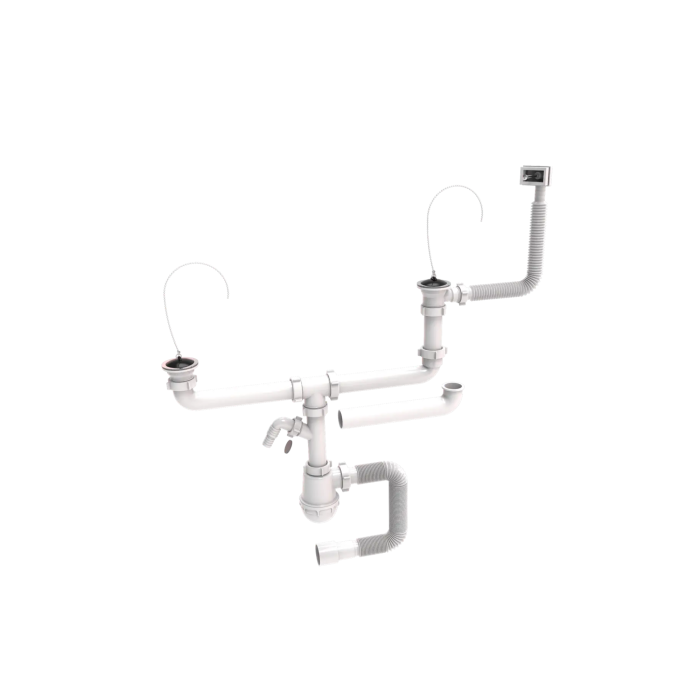 Сифони для подвійної кухонної мийки 70мм