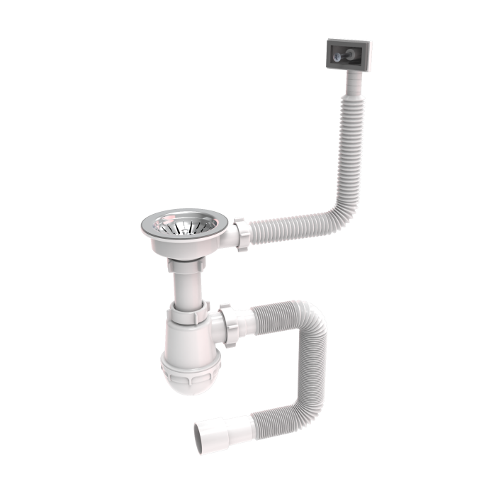 Siphons for single kitchen sinks with plastic screw 115mm