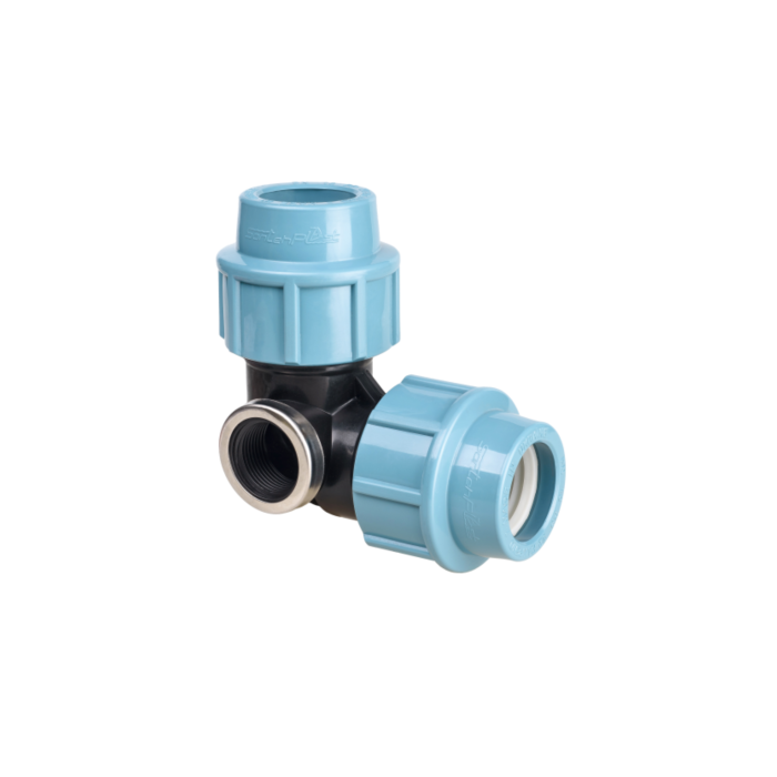 Elbow with side internal compression thread for external water supply Santehplast