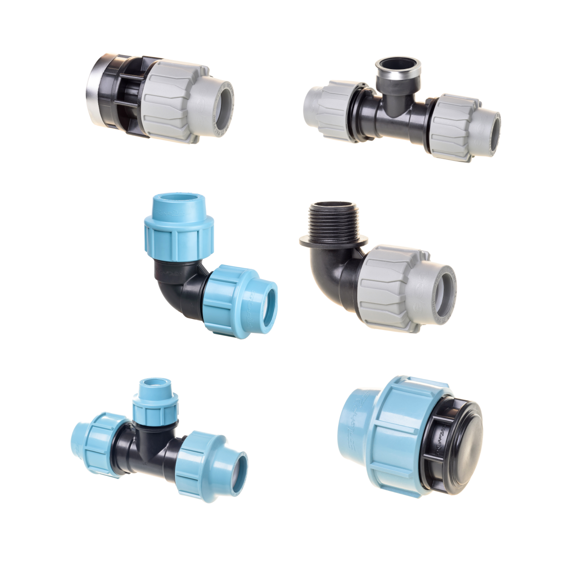 Compression fittings for HDPE pipes