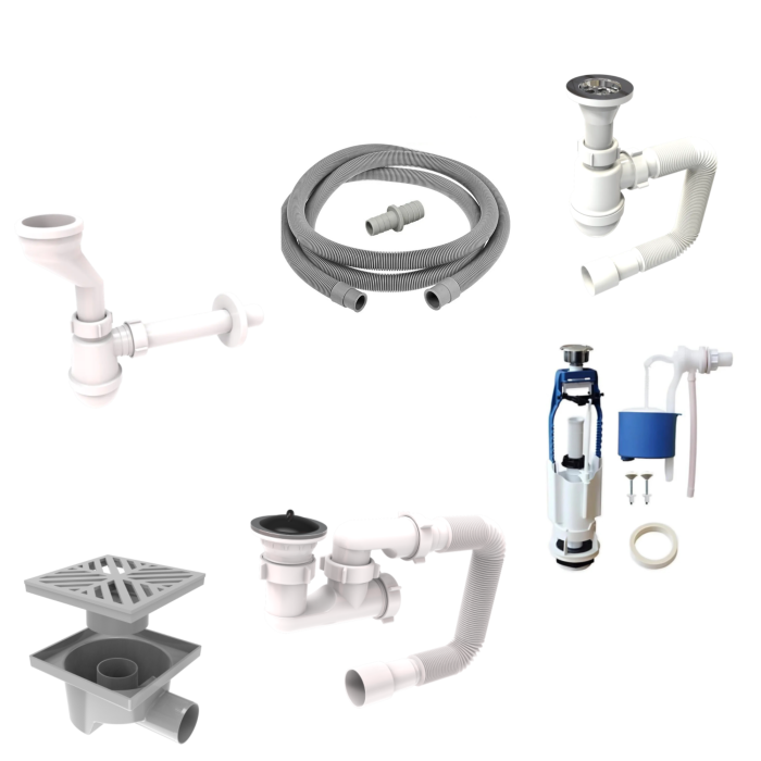 Siphons and accessories for the bathroom