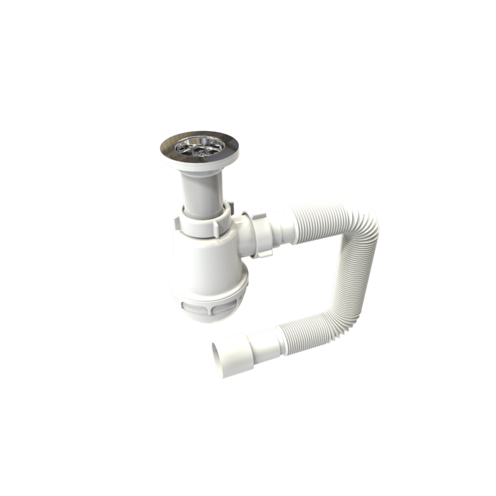 Siphons for single kitchen sinks 70 mm