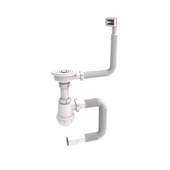 Siphons for stainless steel sinks 115 mm