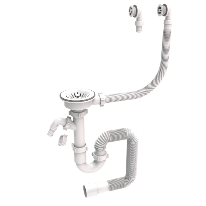Straight-flow siphons for ceramic sinks 115 mm